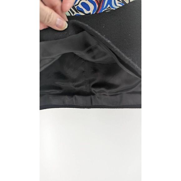Balenciaga Paris Women Black Pencil Cut Abstract Print Mini Skirt Size 44 - Picture 7 of 12
